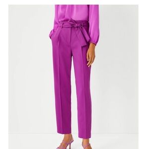 Ann Taylor Purple Tie Waist Pants